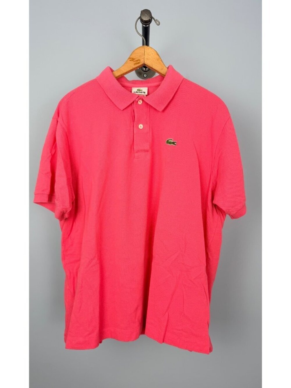 Lacoste Pink Polo Shirt Mens Size 7 (XL) Cotton Short Sleeve Classic Fit Preppy